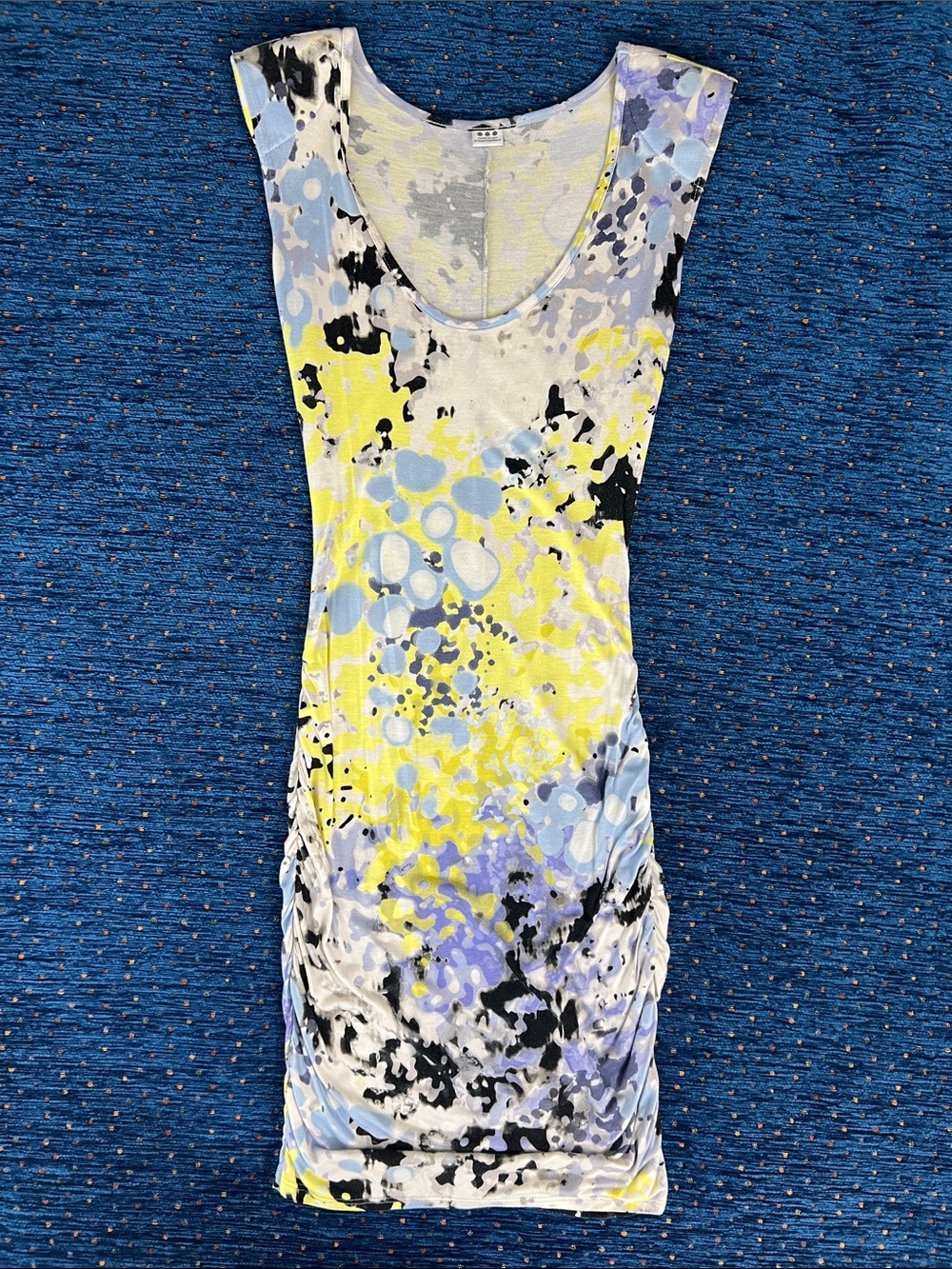 Three dots brand XS Sleeveless Abstract watercolor Print Bodycon Dress